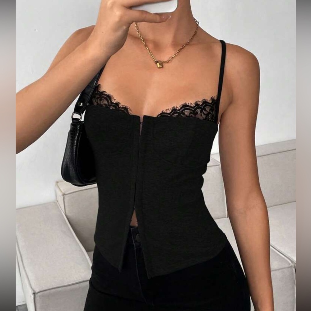 NIB❗️Siren Gaze Black Lace Corset Camisole | Y2K Whimsigoth | Size Small